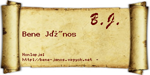 Bene János névjegykártya