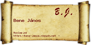 Bene János névjegykártya