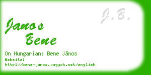 janos bene business card