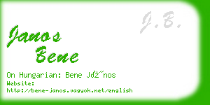 janos bene business card